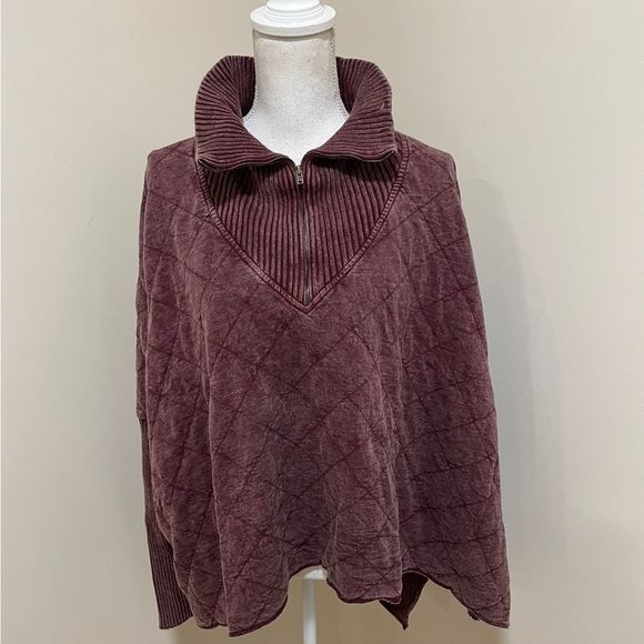NWT
Free People Shiloh Quilted Sweatshirt Pullover Zip
Swing Hi Lo Plum
Size M - Picture 1 of 8